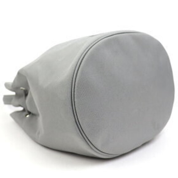 Balenciaga Wheel Drawstring Bucket Bag Gray Nylon Top Handle Crossbody - Picture 7 of 14